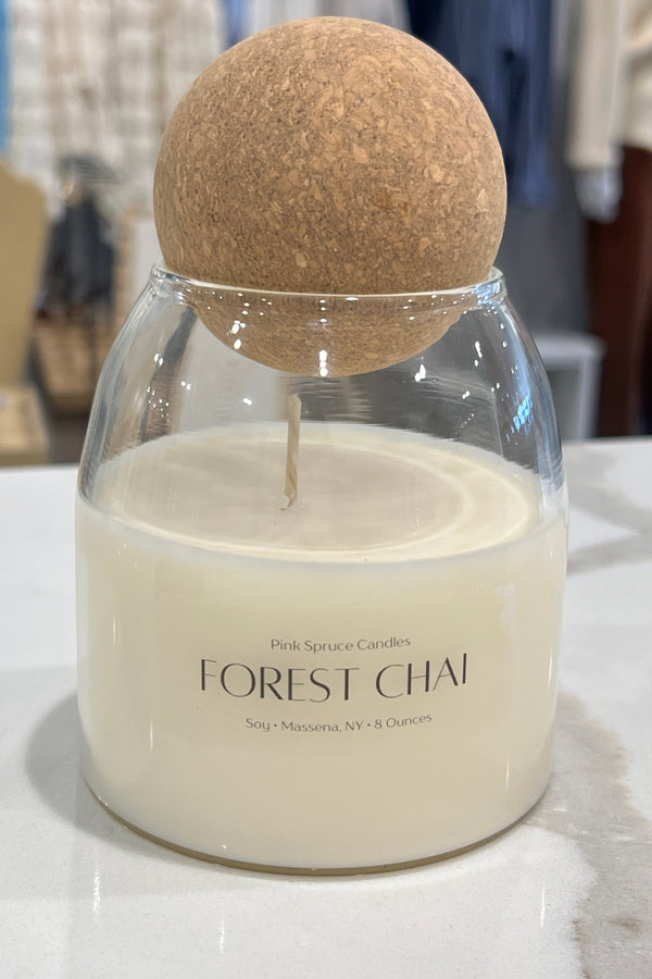 forrest chai fall candle with corktop lid