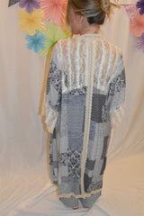 blue breeze patchwork kimono