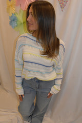 blue raspberry twist knit sweater