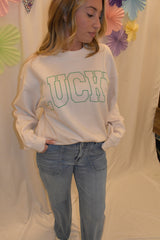lucky me graphic sweatshirt