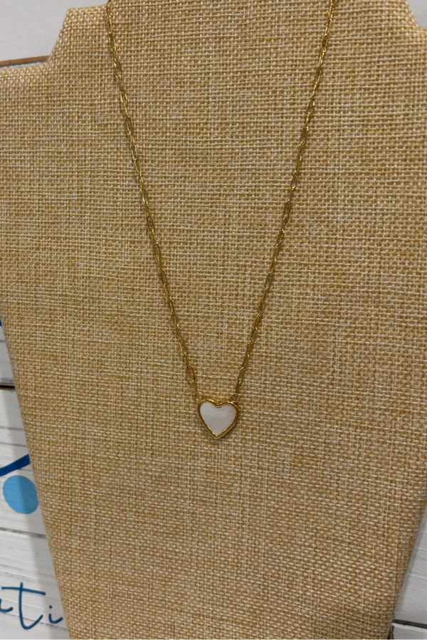 mother of pearl heart necklace