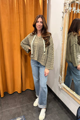 moss hooded knit cardigan