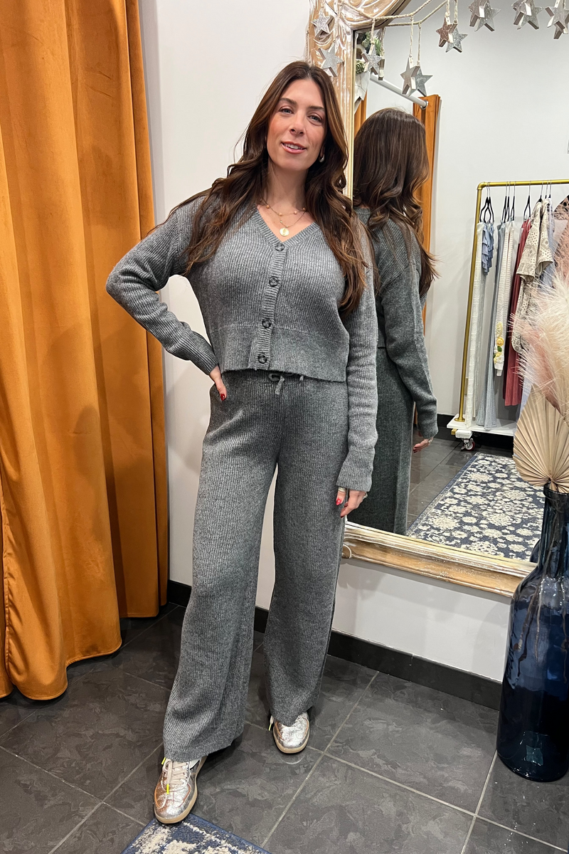 heather grey terry cardigan