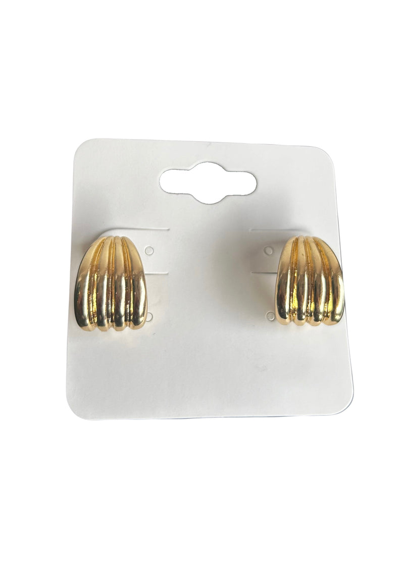 gold curve earrings