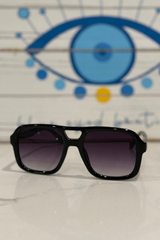 black violet dark tinted square sunglasses