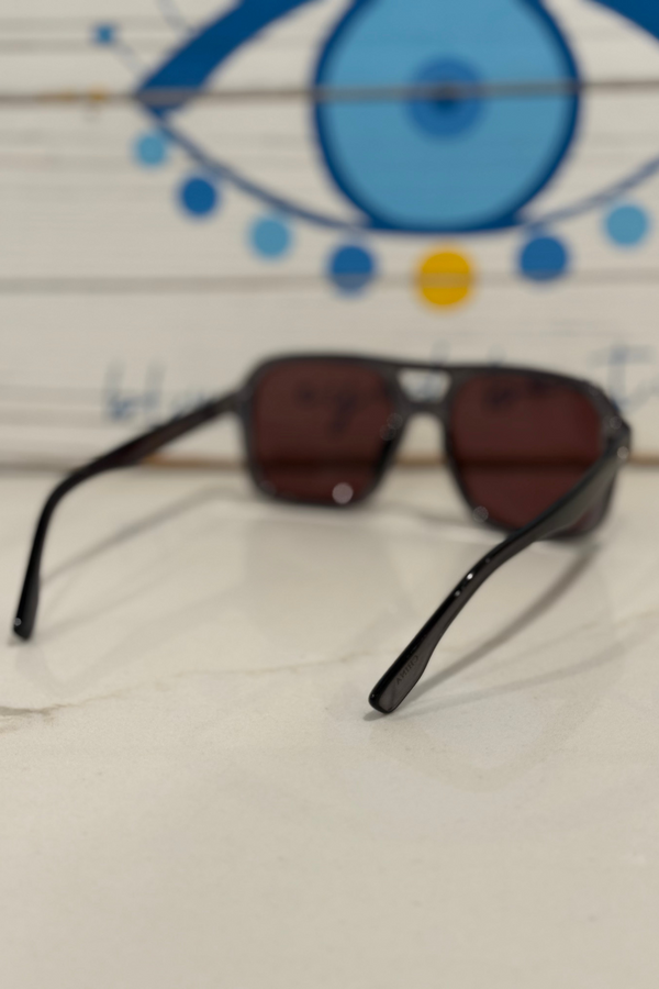 burnt red dark tinted square sunglasses