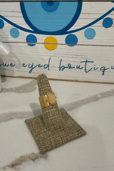 Rose Quartz 18K Plated Stainless Steel Ring