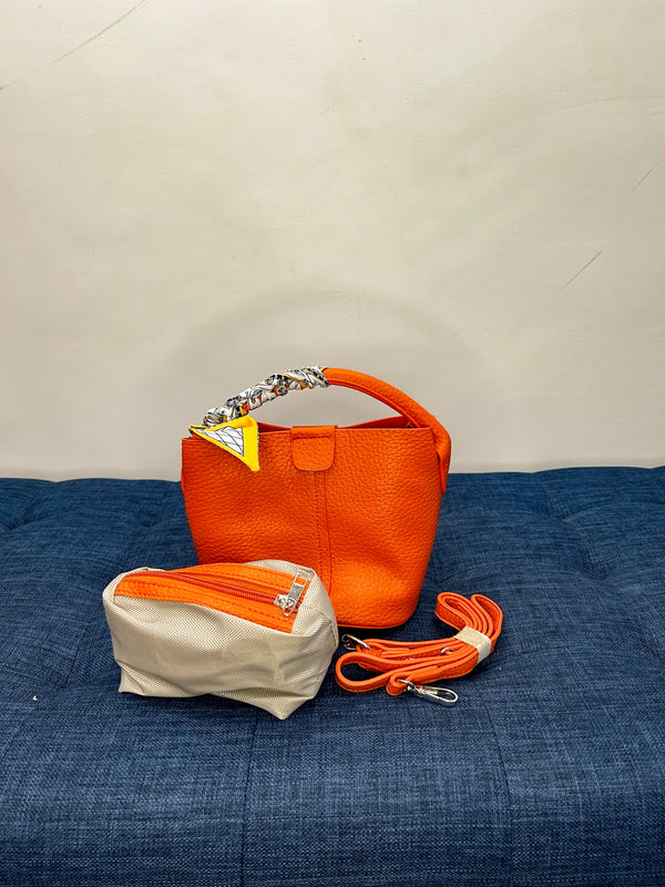 orange top handle bag
