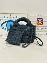 denim blue weaved bag