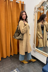 bookworm open front cardigan - dark taupe