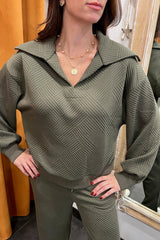 wires crossed textured knit set