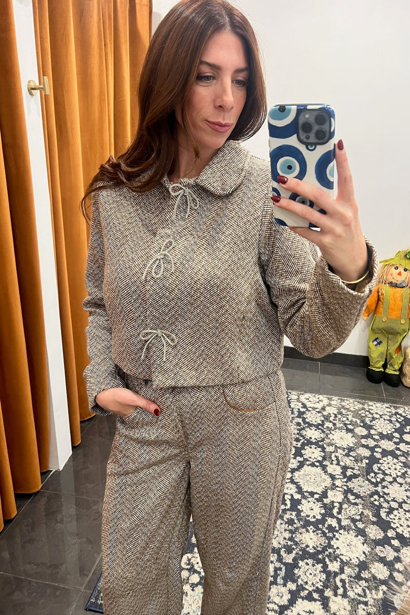 so chic herringbone cropped jacket