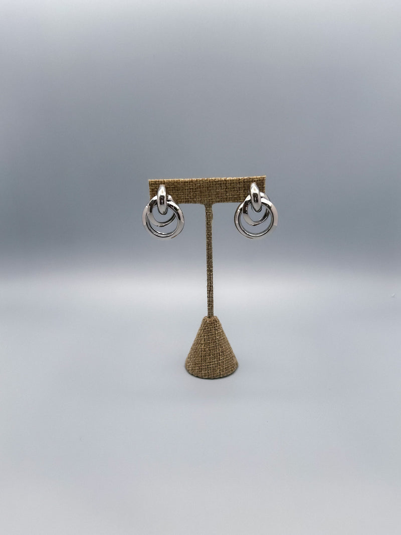 silver knot earrings