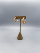 gold textured hoop earrings