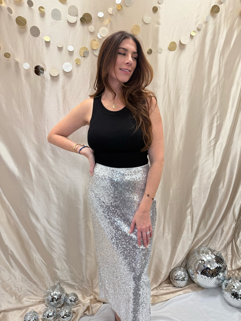 written in the stars midi skirt