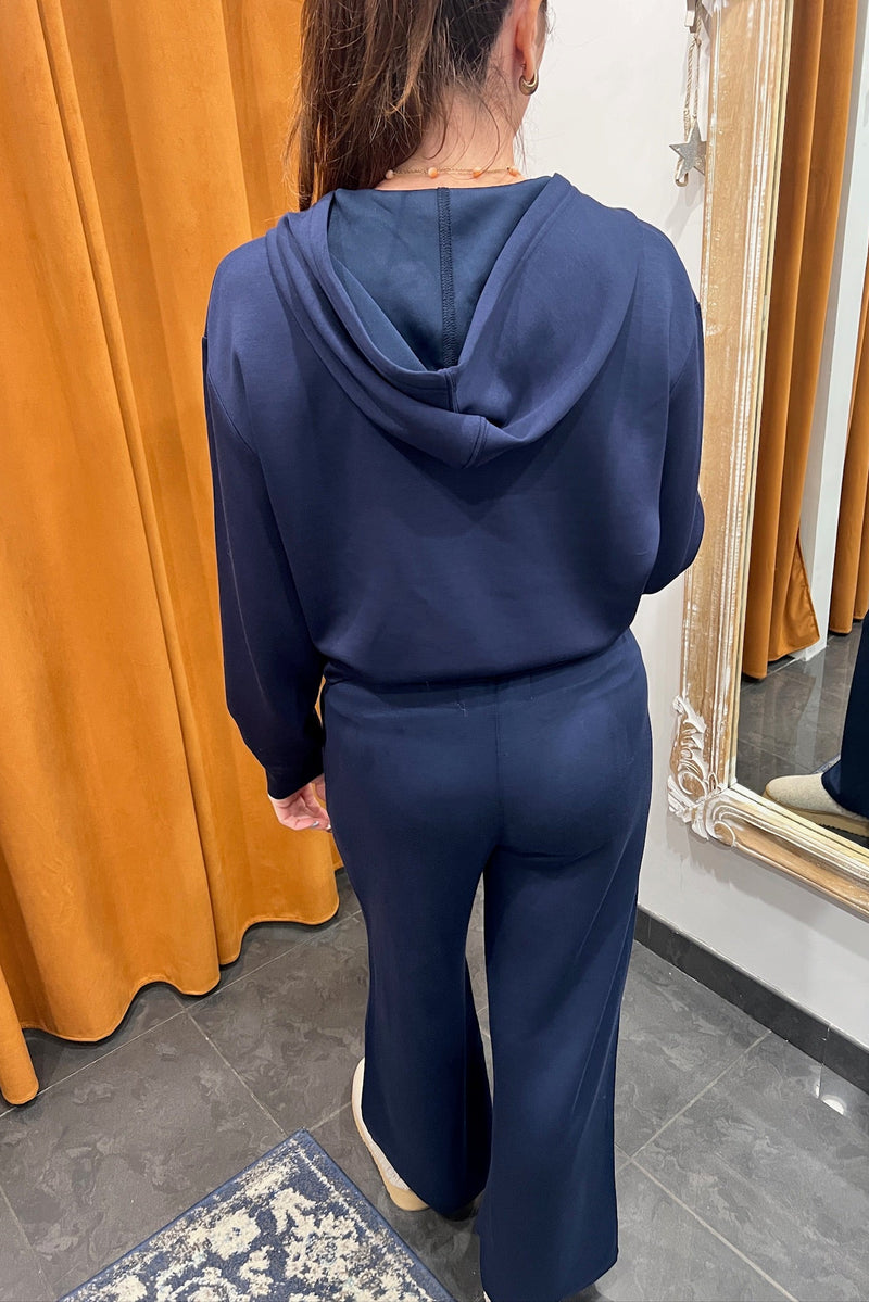 collegiate navy cloud fleece zip up