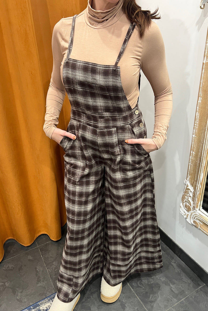 90s chic plaid jumpsuit