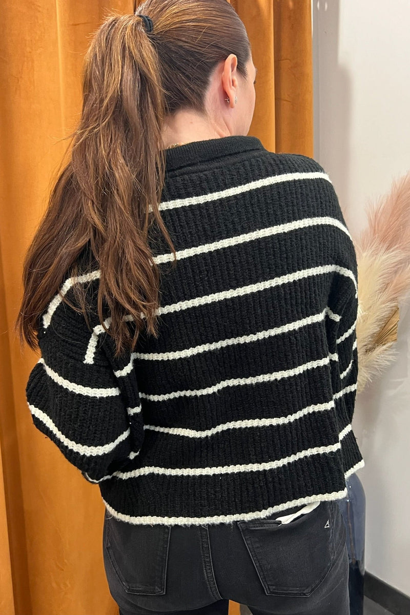 striped collared sweater