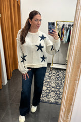 she's a star jaquard knit sweater