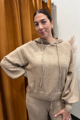 mocha monday knit hoodie