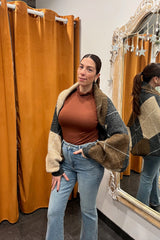 argyle jacquard-knit shrug cardigan