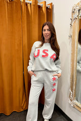 star spangled patched joggers