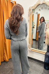 heather grey terry cardigan