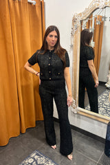 coco lurex short sleeve cardigan