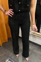 coco lurex straight leg pants