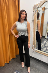 sterling silver glitter knit top