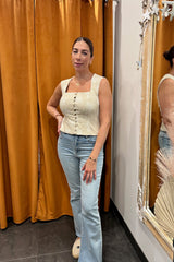 so romantic floral jacquard button-front corset top
