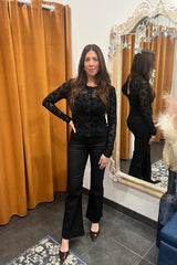 femme fatale mesh velvet top