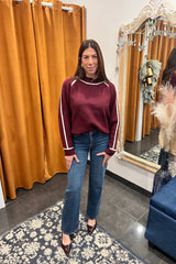 cranberry bliss mock neck sweater