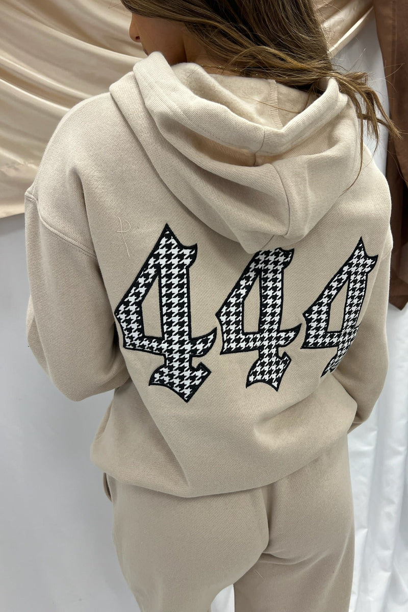 444 angels above fleece hoodie