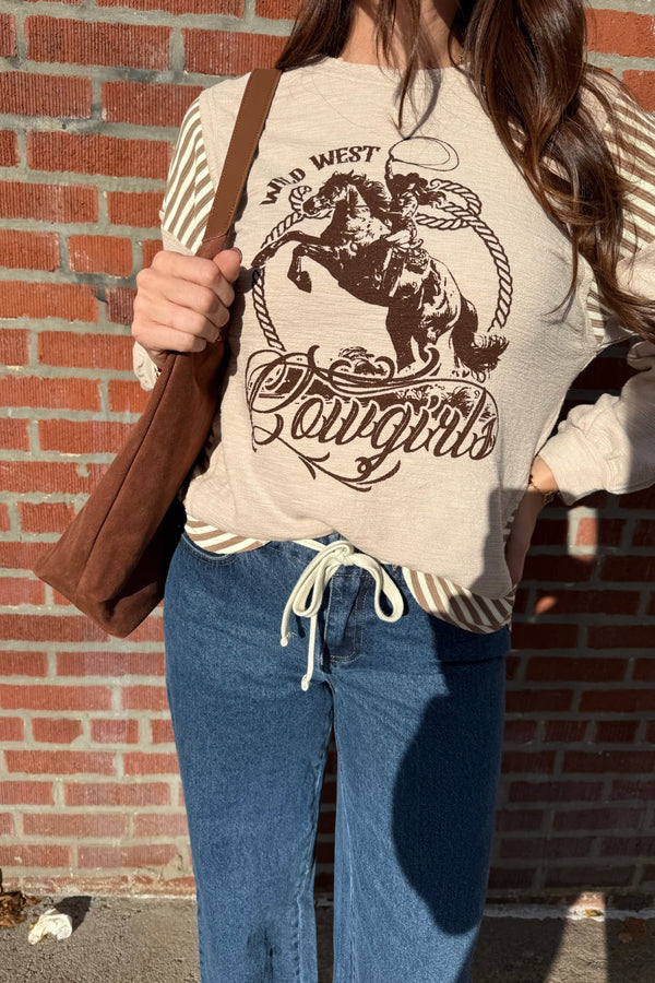 wild west oversized graphic knit top
