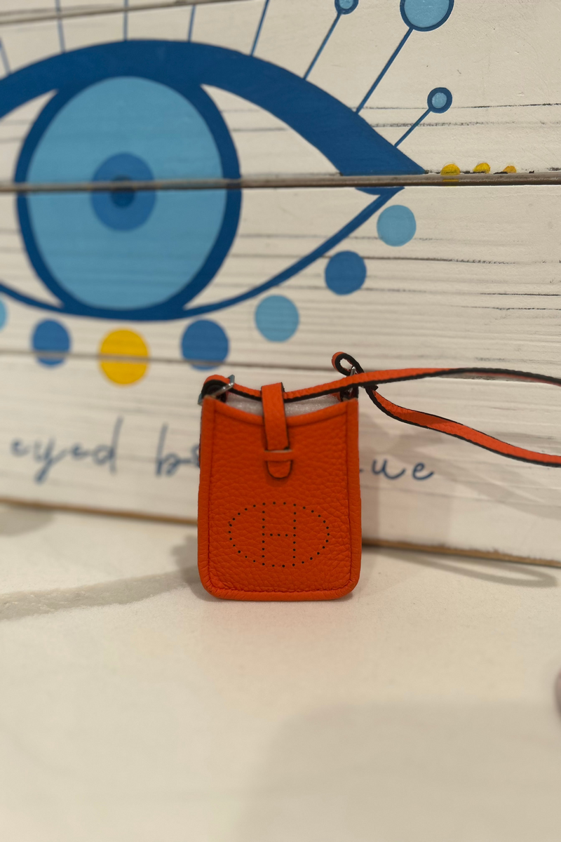 mini evelyn handbag charm- orange