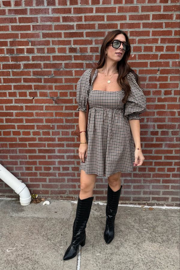 dallas gingham mini dress