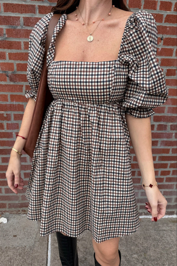 dallas gingham mini dress