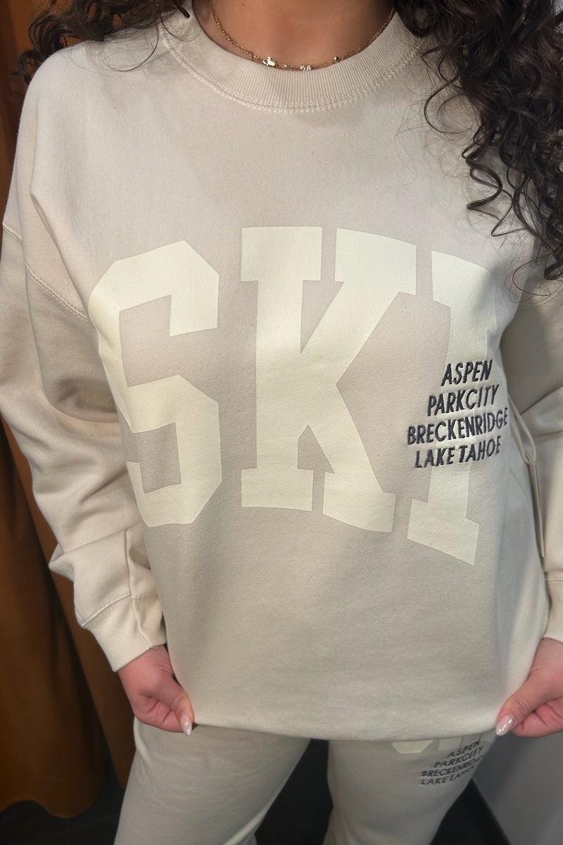 hit the slopes crewneck sweatshirt