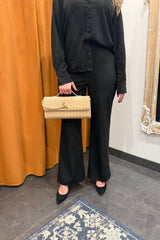 smooth suede wide leg pants