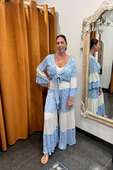 yacht time striped wide leg pants