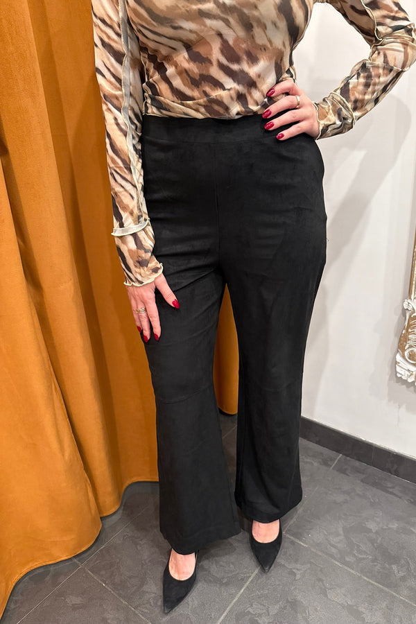smooth suede wide leg pants