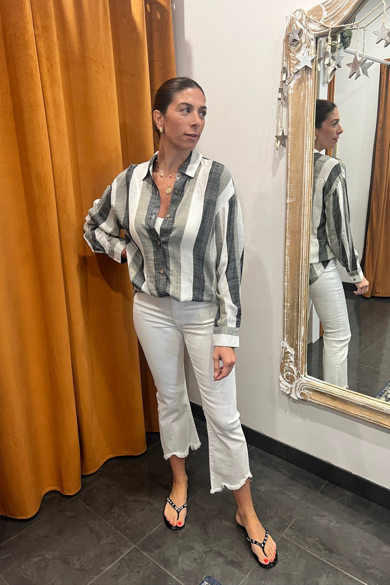 midnight metallic button down shirt
