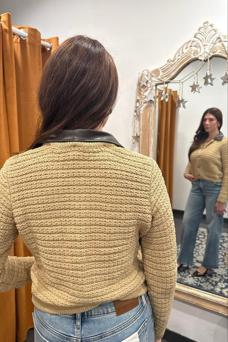 high society detachable collar cardigan