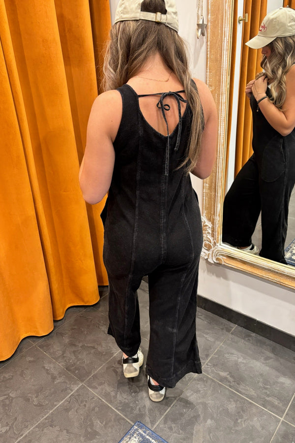 laid-back waffle knit jumpsuit