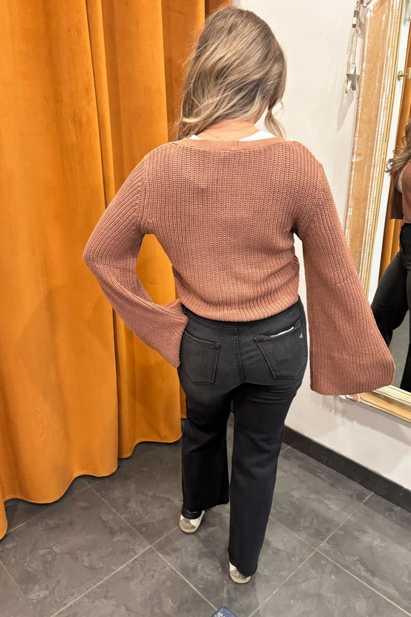 autumn rose bell sleeve cardigan