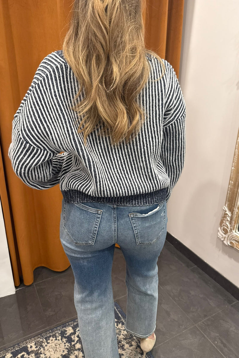 midnight navy two tone cardigan