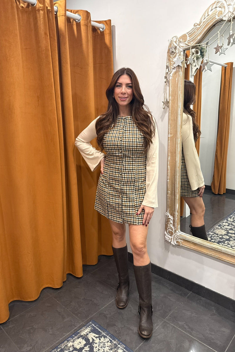 autumn plaid a line dress