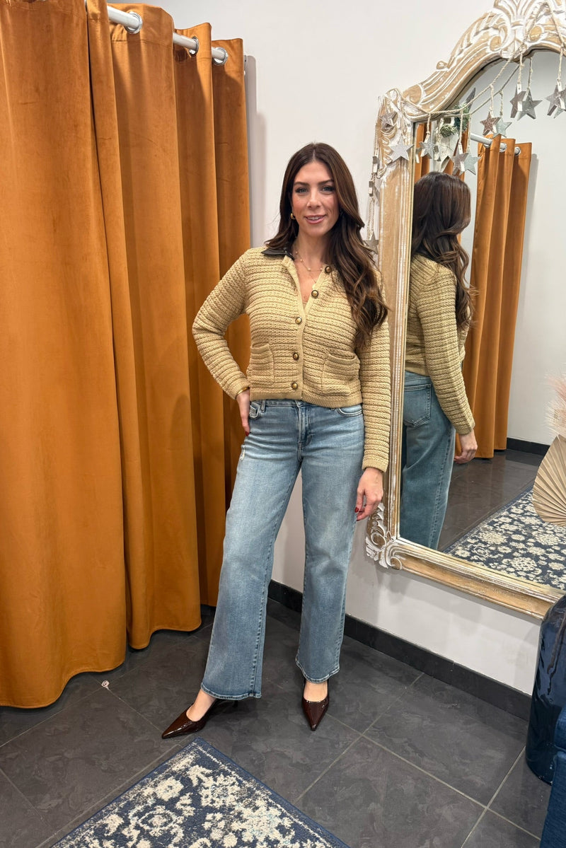 high society detachable collar cardigan