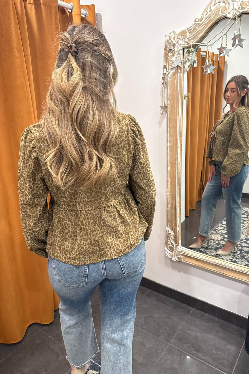 growl power front-tie blouse